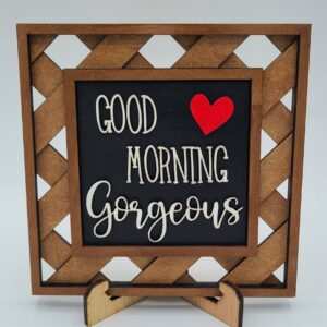 Good Morning Gorgeous - red heart with black background