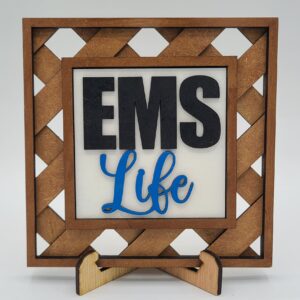 EMS Life - Black and blue with white background