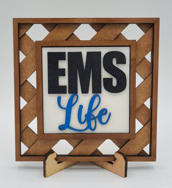 EMS Life - Black and blue with white background